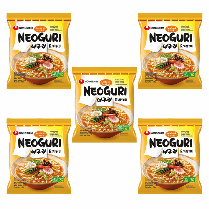 NongShim® Fideos Instantáneos Neoguri Mild  Pack de 5