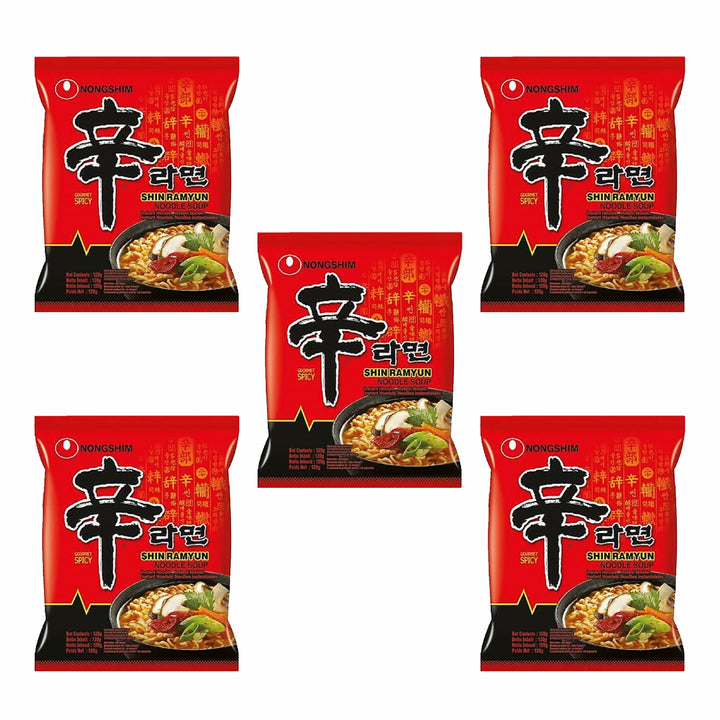 NongShim® Shin Ramyun - Fideos Instantáneos Sabor Clásico picante 5Pack 10Pack 20Pack