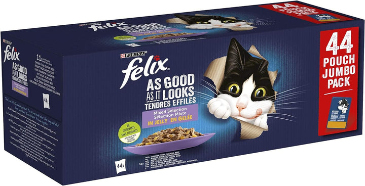 FELIX® Fantastic Alimento Húmedo para Gatos - Caja de 44 Sobres de 85g Cada Uno