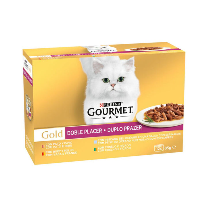 PURINA GOURMET GOLD-Pack 12 Surtido 12x85g Doble Placer