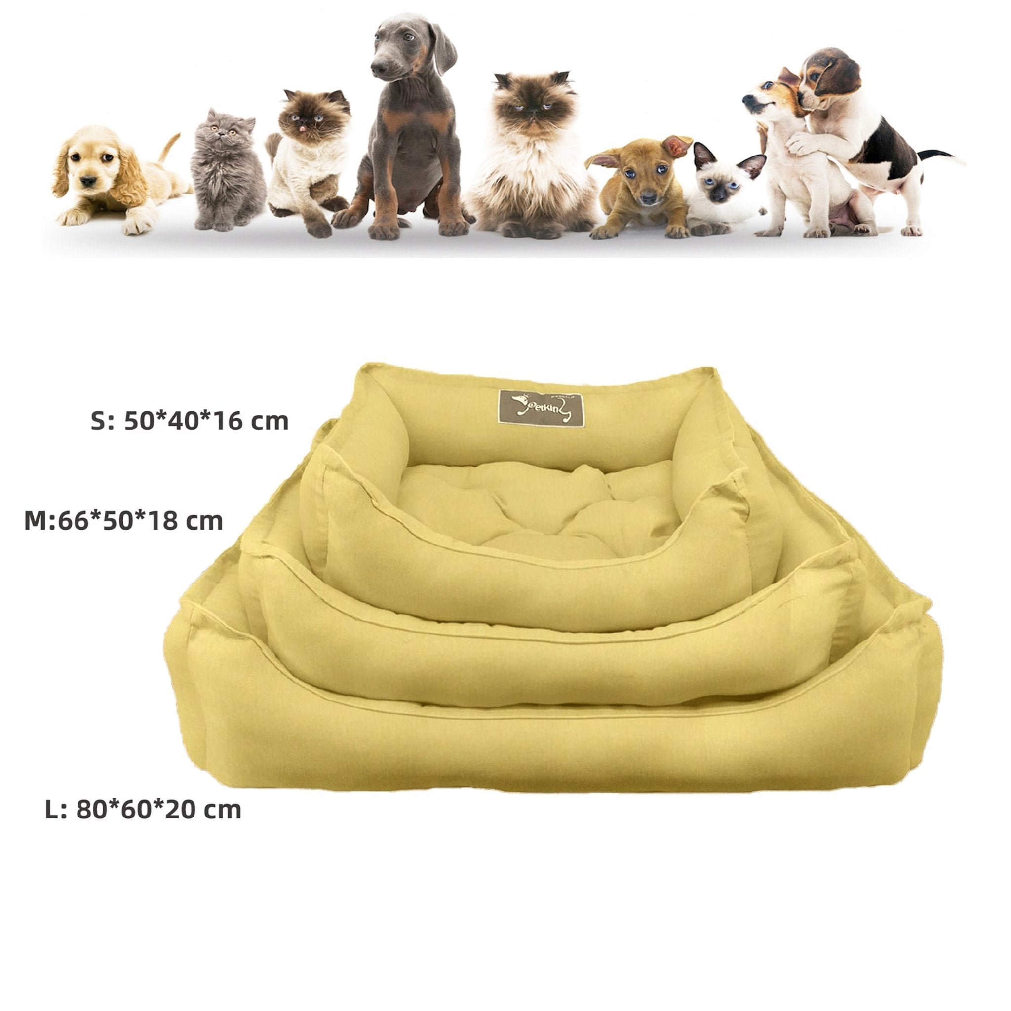 Imagen de Productos para mascotas y animales Cama para Perros de Loneta, Amarillo en color S - 52x41x17cm de Meishida