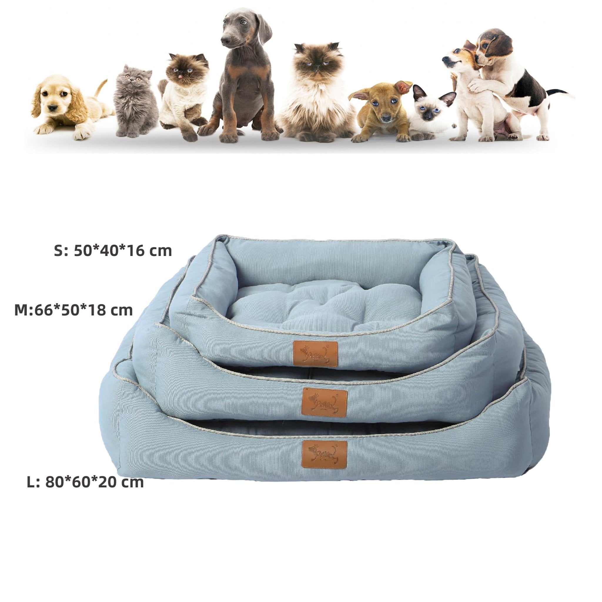 Imagen de Productos para mascotas y animales Cama para Perros de Loneta, Azul Claro en color S - 52x41x17cm de Meishida