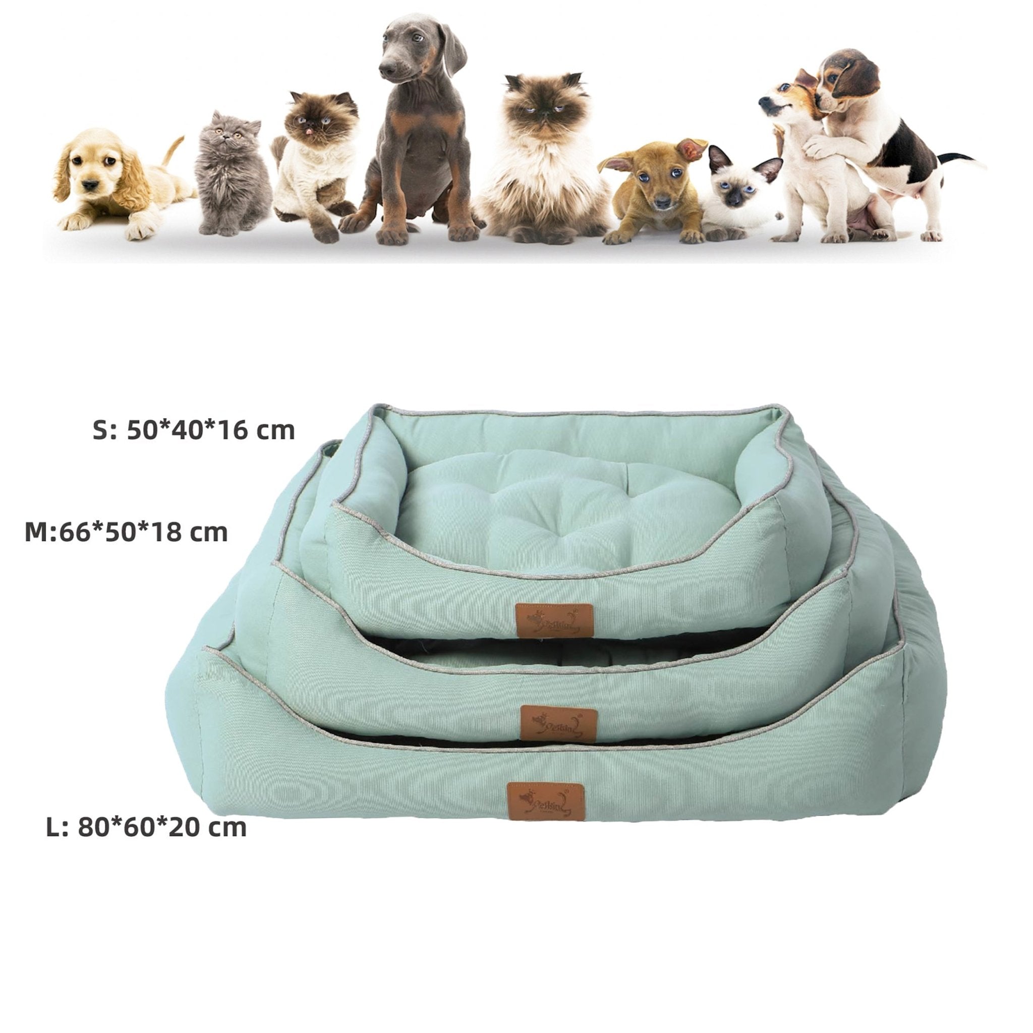 Imagen de Productos para mascotas y animales Cama para Perros de Loneta, Turquesa en color S - 52x41x17cm de Meishida