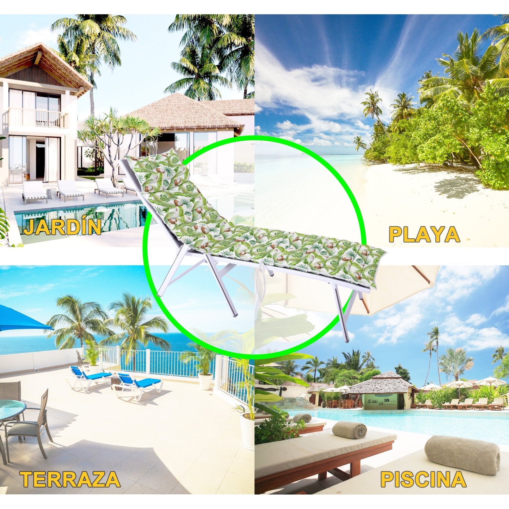 Imagen de Cojín para tumbona Cojín Para Tumbona Estampado, Coco en color de Meishida