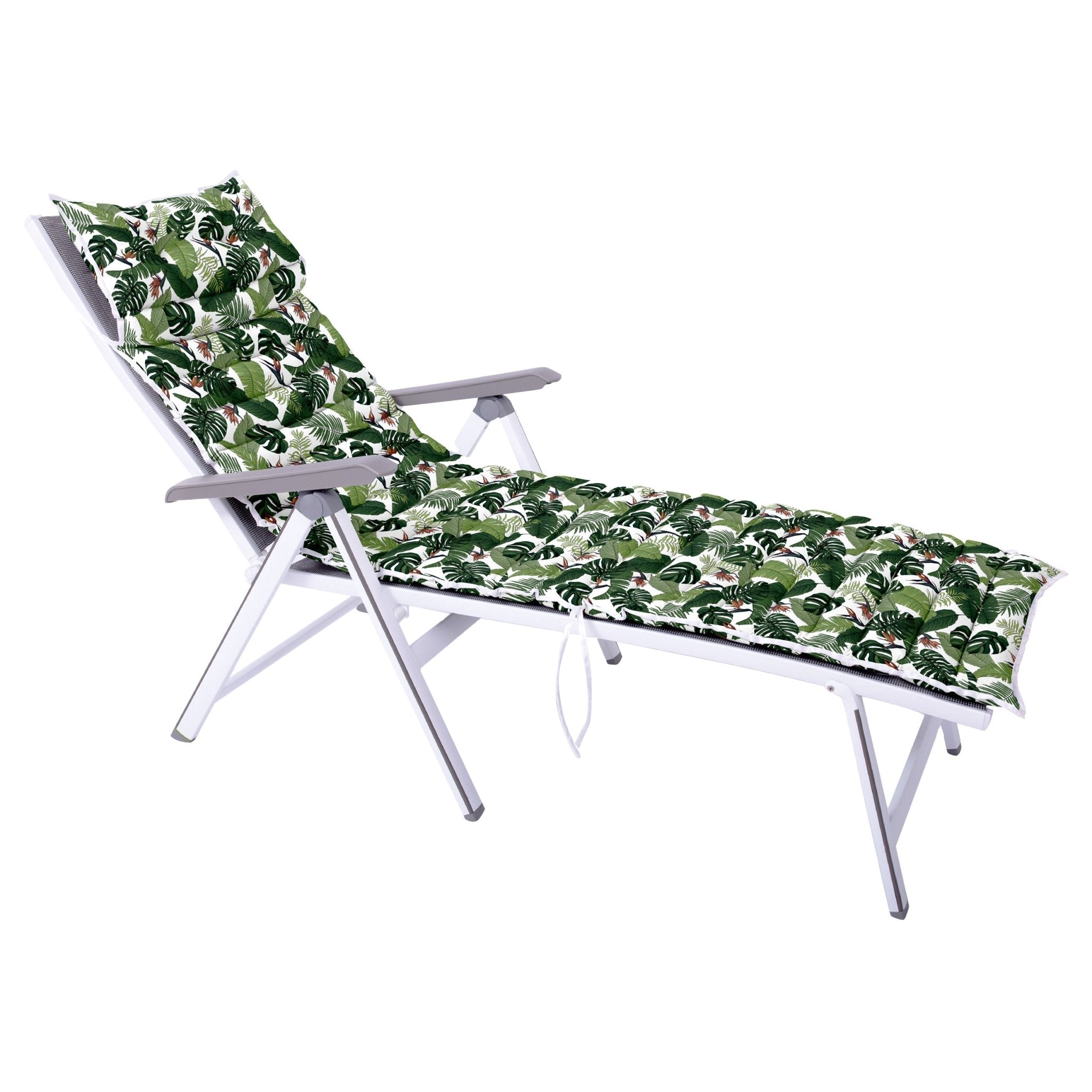 Imagen de Cojín para tumbona Cojín Para Tumbona Estampado, Hoja Tropical en Blanco en color de Meishida