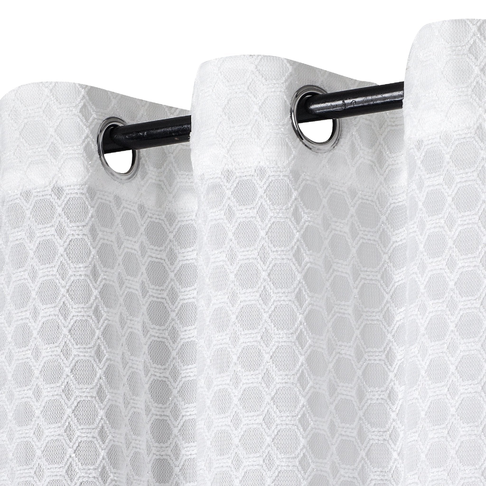 Imagen de cortina Cortina Visillo Salón Translucida Tamaño 140x260cm 1 Pieza en color Blanco de Meishida