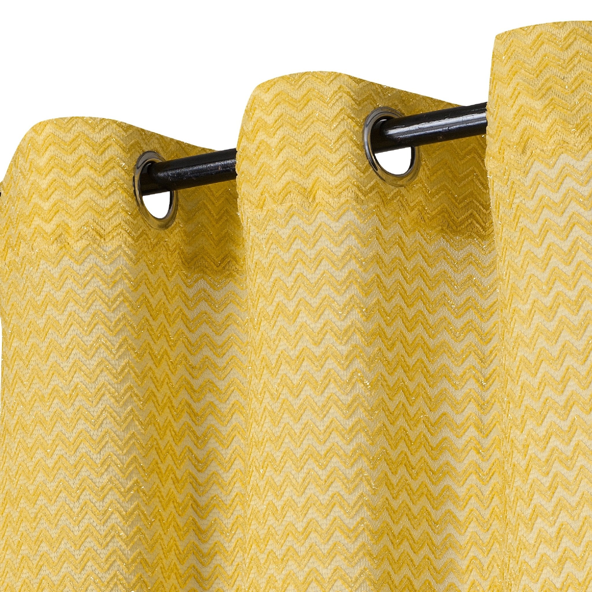 Imagen de cortina Cortina Visillo Translucido para Salón y Dormitorio, Estilo Moderno 140x260 cm 1 pieza en color Amarillo de Meishida