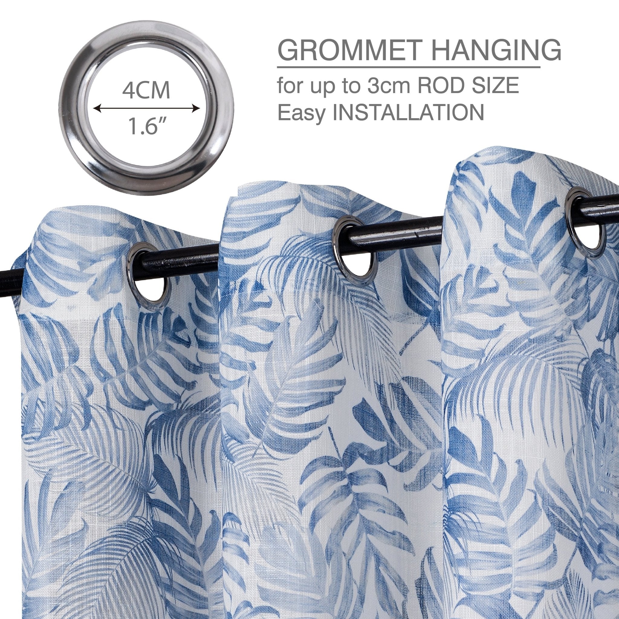 Imagen de cortina Cortinas para Salón y Habitación Translucida, 140x260cm, 1 Pieza en color Azul de Meishida