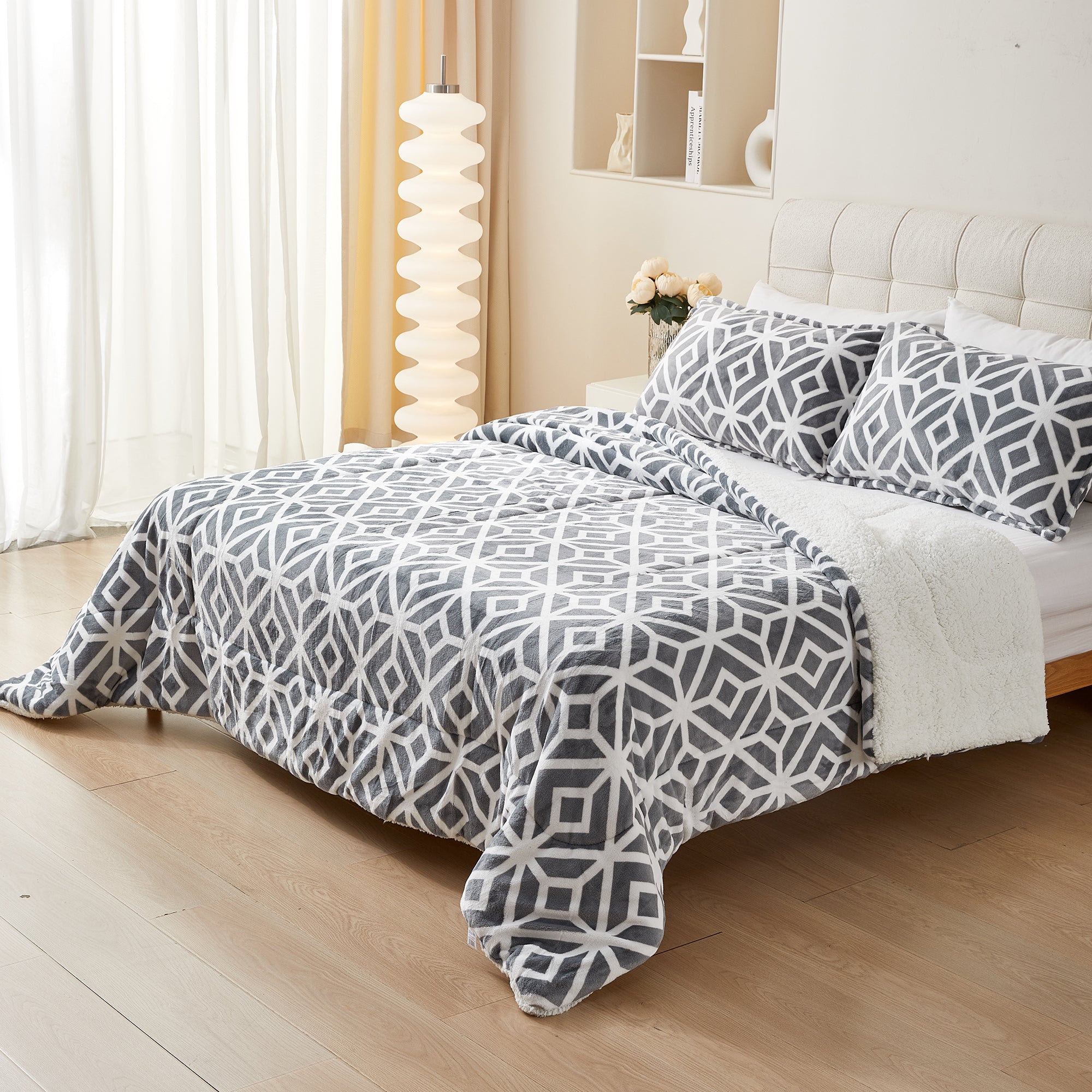 Imagen de Edredón nórdico Edredón Nórdico Borreguito con Funda de Almohada en color Gris de Meishida