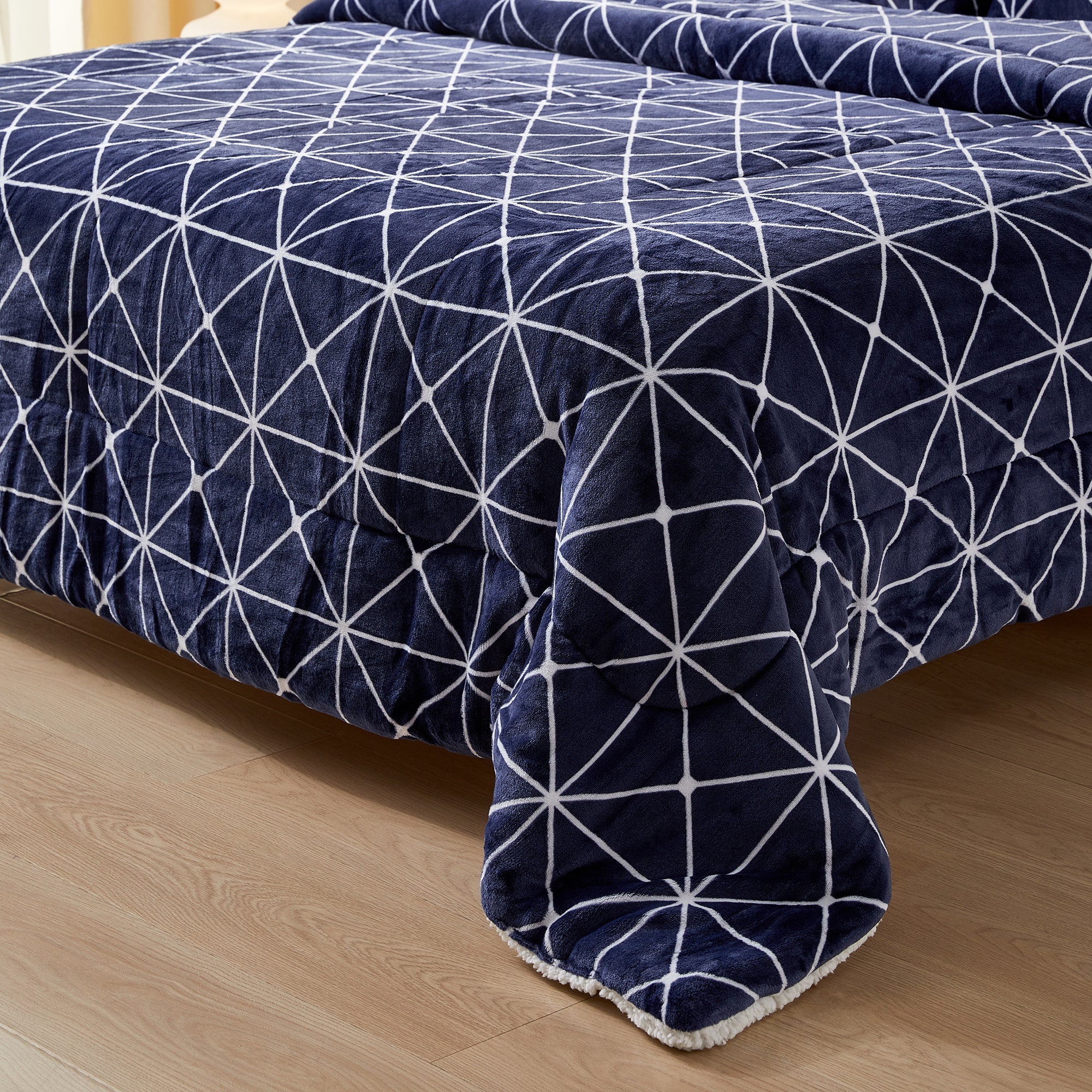 Imagen de Edredón nórdico Edredón Nórdico Borreguito con Funda de Almohada en color Azul marino de Meishida