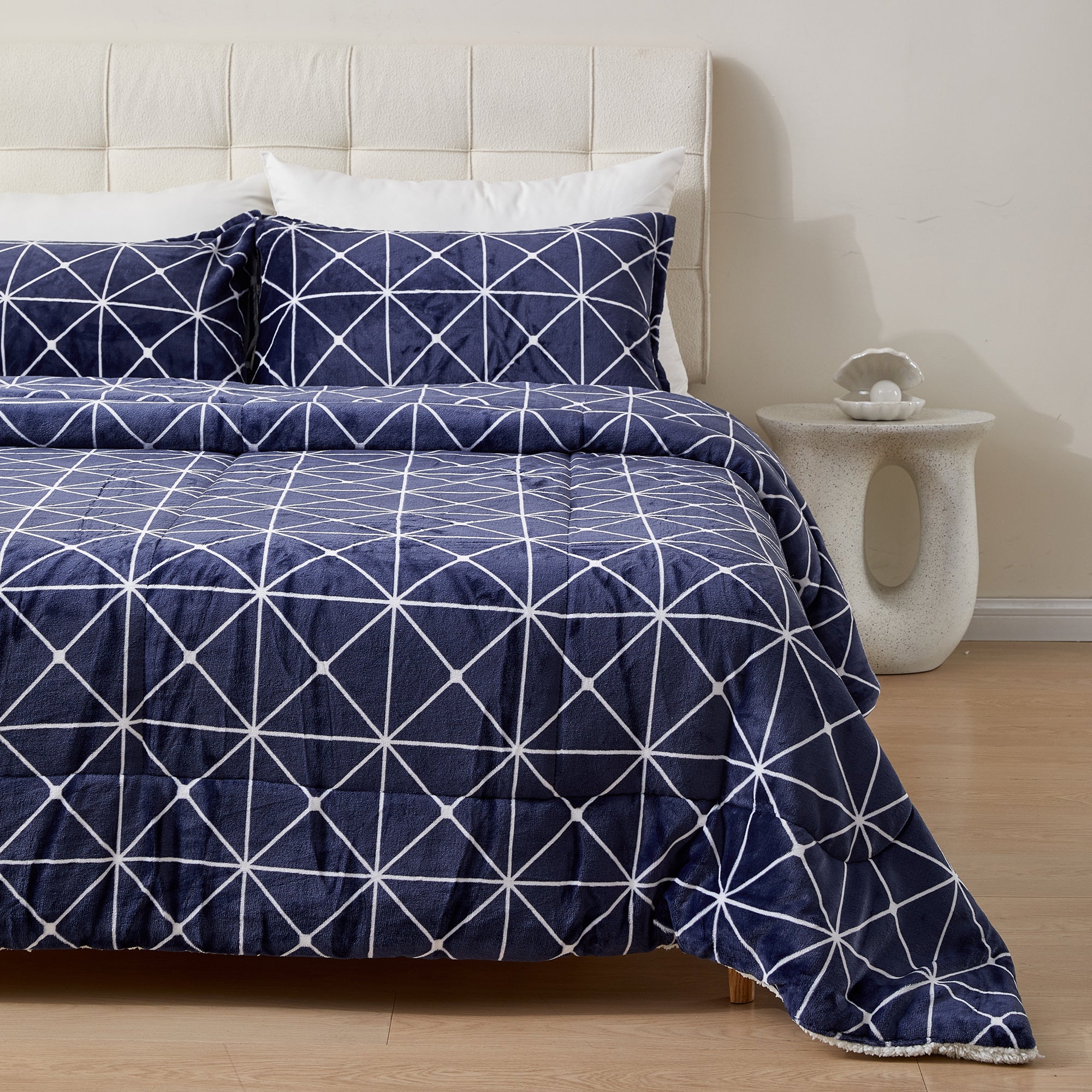 Imagen de Edredón nórdico Edredón Nórdico Borreguito con Funda de Almohada en color Azul marino de Meishida