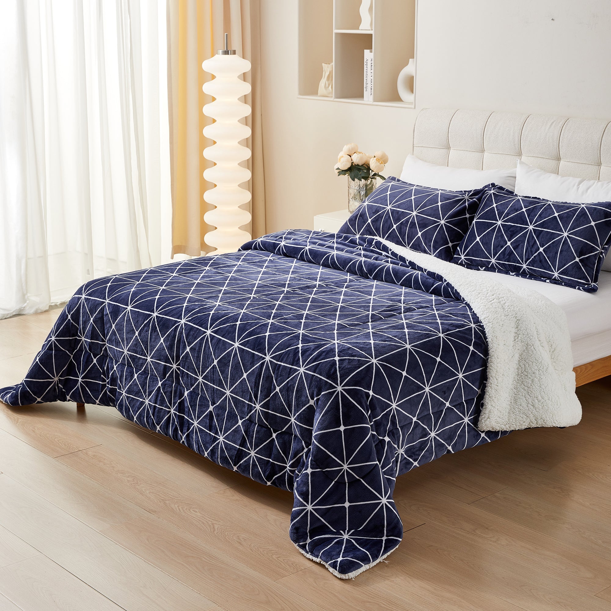 Imagen de Edredón nórdico Edredón Nórdico Borreguito con Funda de Almohada en color Azul marino de Meishida