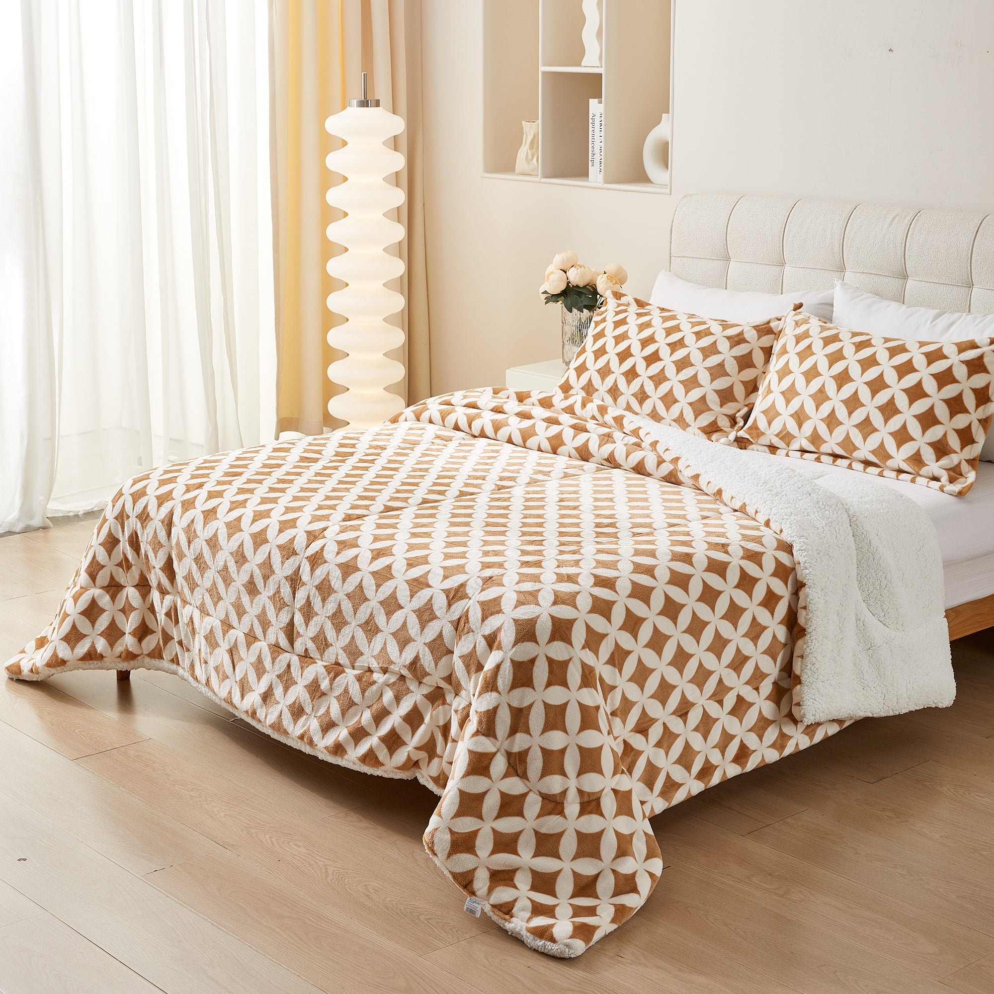 Imagen de Edredón nórdico Edredón Nórdico Borreguito con Funda de Almohada en color Camel de Meishida