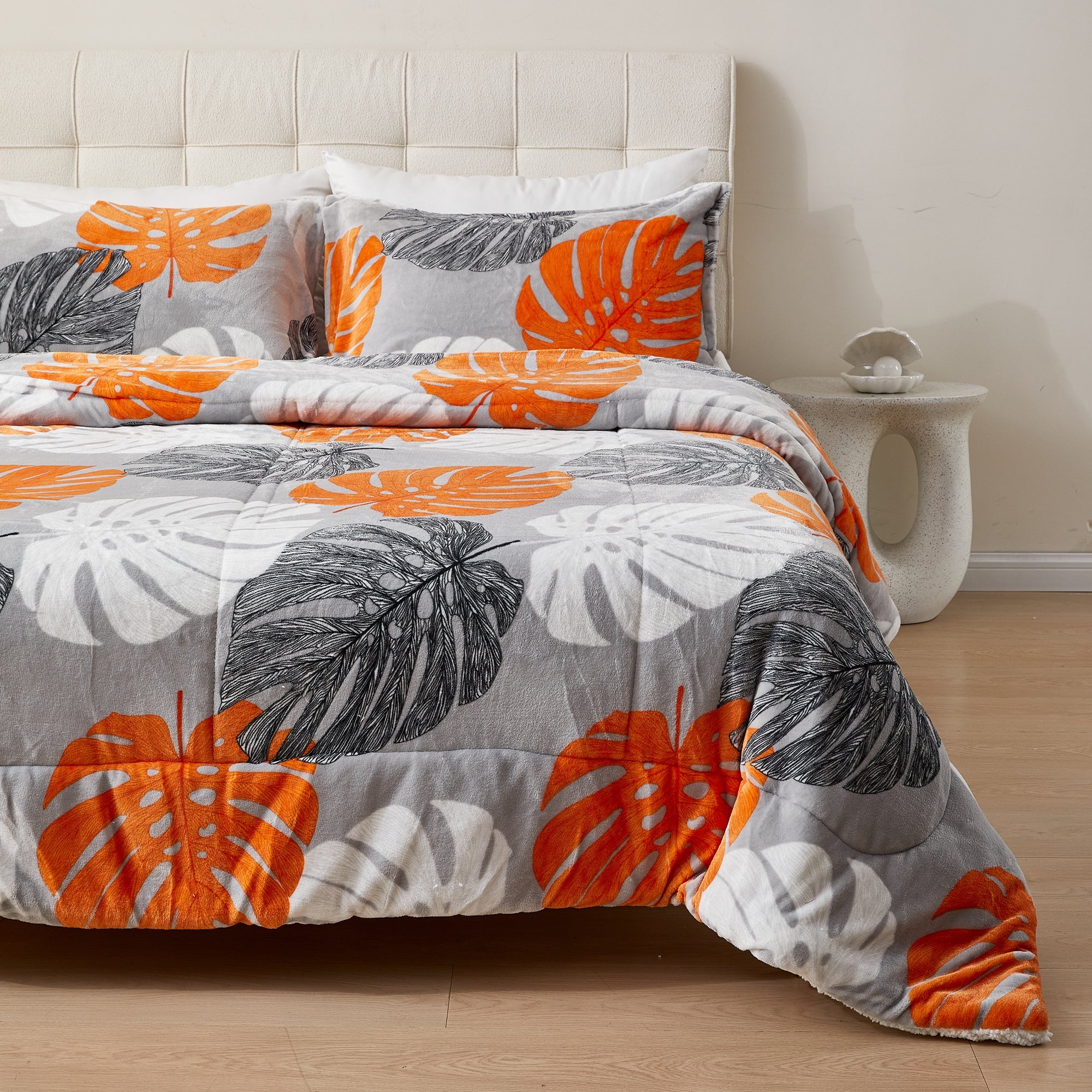 Imagen de Edredón nórdico Edredón Nórdico Borreguito con Funda de Almohada en color Hojas naranja de Meishida