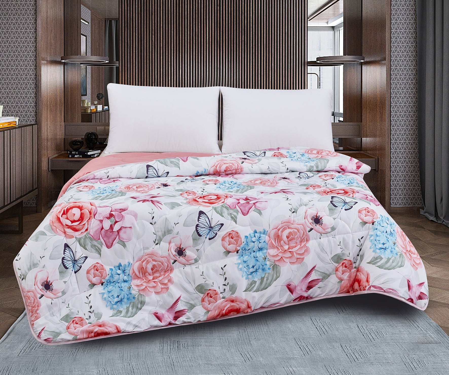 Imagen de Relleno Nórdico Edredón Nórdico Reversible de Microfibra 300gr/m² en color Rosa de Meishida