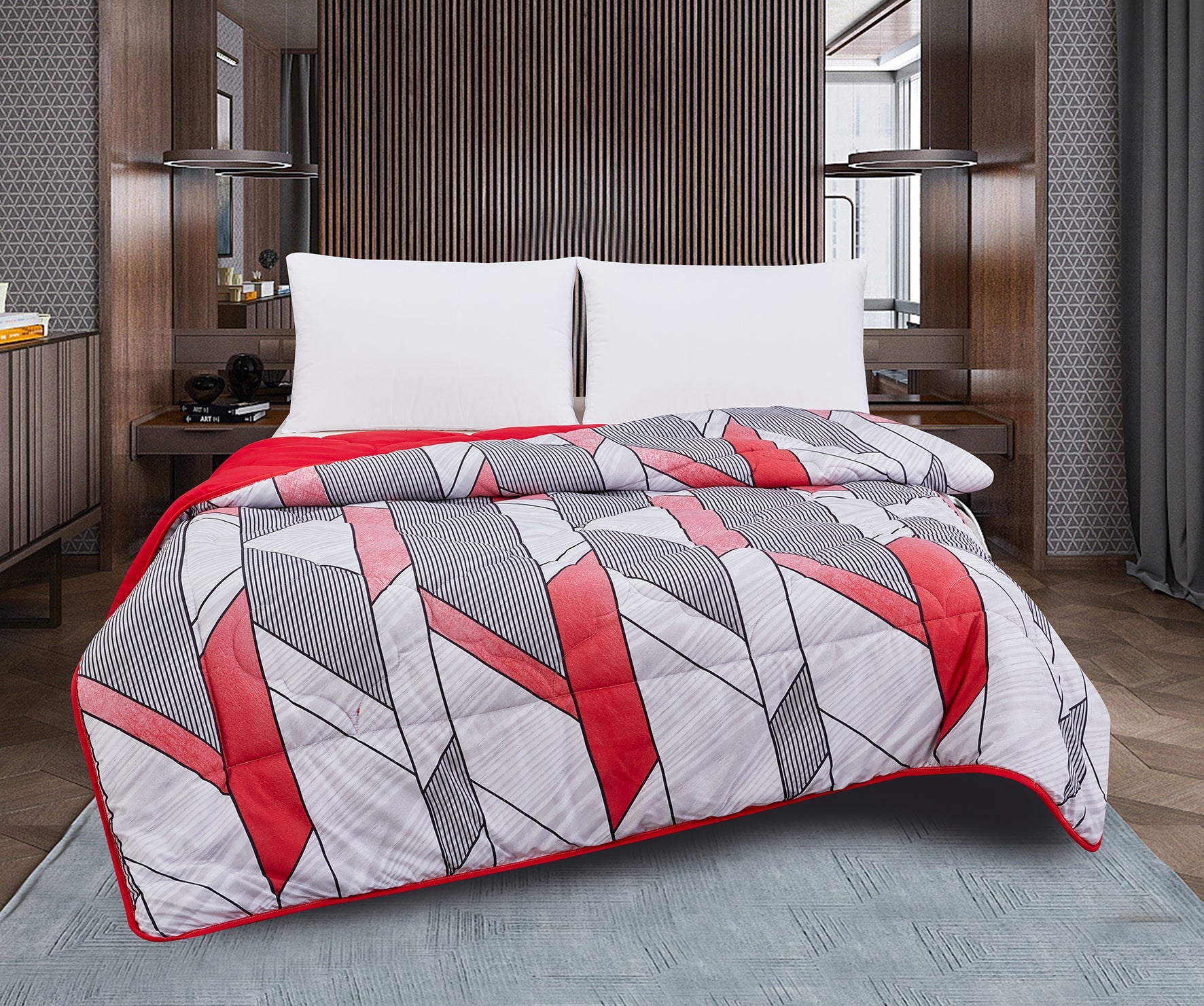 Imagen de Relleno Nórdico Edredón Nórdico Reversible de Microfibra 300gr/m² en color Rojo de Meishida