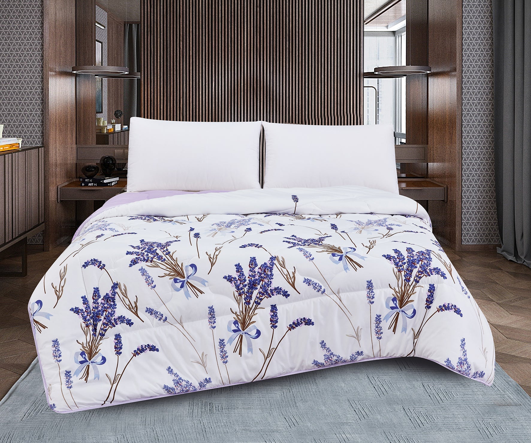 Imagen de Relleno Nórdico Edredón Nórdico Reversible de Microfibra 300gr/m² en color Lila de Meishida