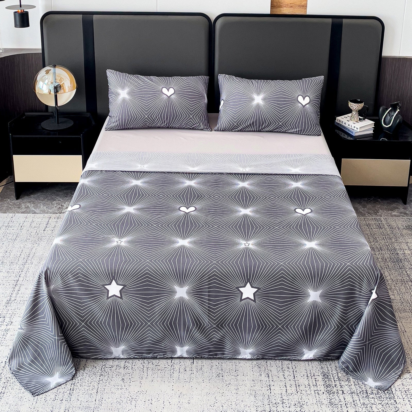 Imagen de Juego de sábanas Juego de cama 4 piezas Estampada Estrella en color Cama 90 de Meishida