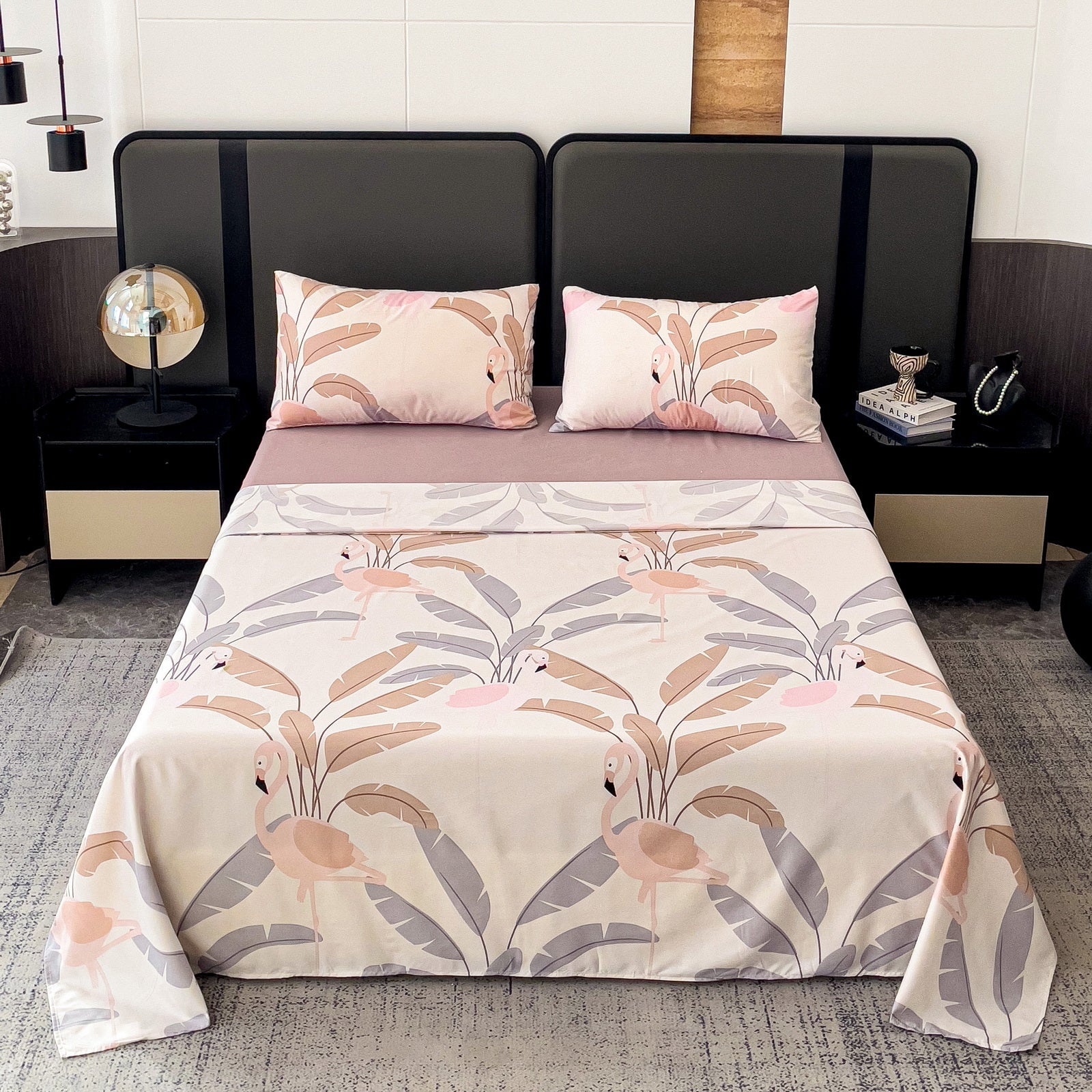 Imagen de Juego de sábanas Juego de sábanas 4 piezas con diseño floral en color Cama 90 de Meishida