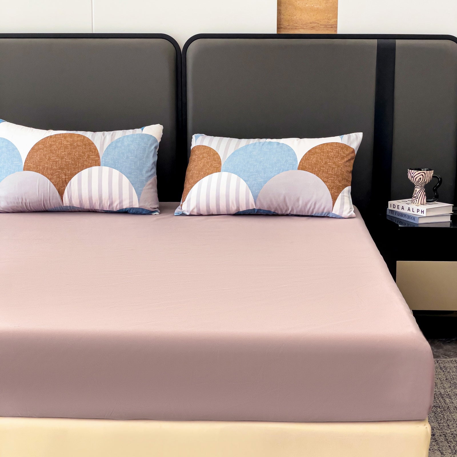 Imagen de Juego de sábanas Juego de sábanas 4 piezas con patrón geométrico en color Cama 90 de Meishida