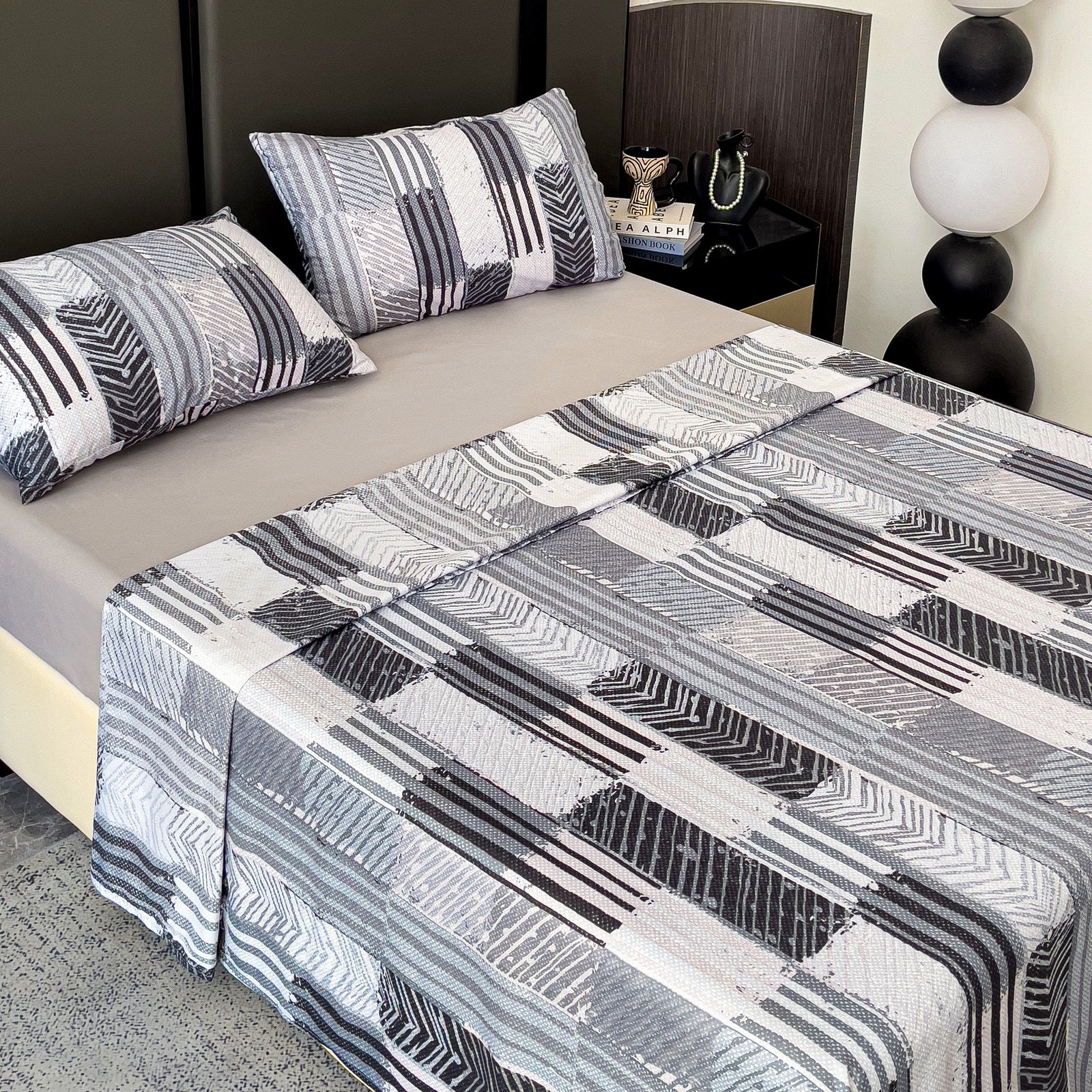 Imagen de Juego de sábanas Juego de sábanas 4 piezas – Diseño moderno en color Cama 90 de Meishida