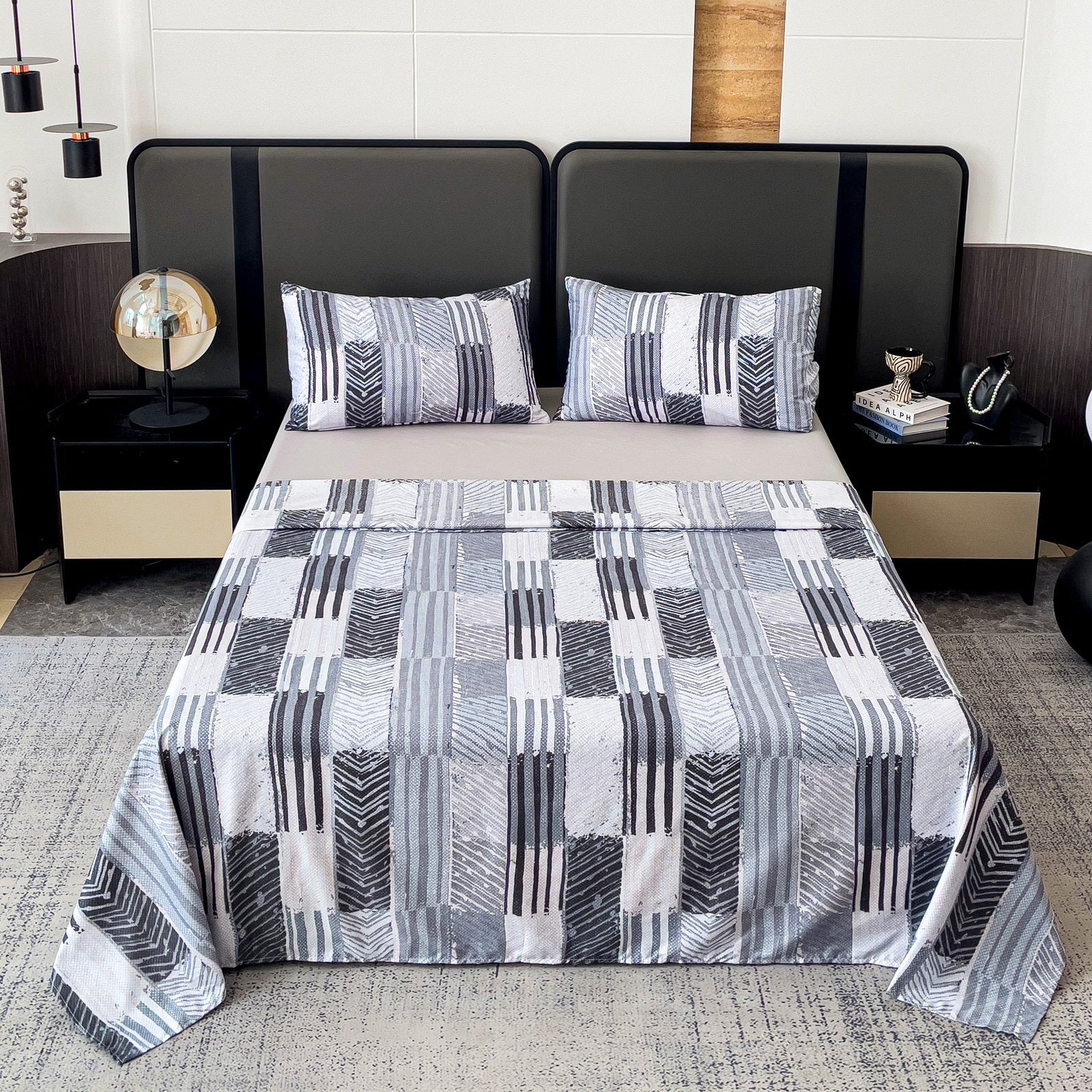 Imagen de Juego de sábanas Juego de sábanas 4 piezas – Diseño moderno en color Cama 90 de Meishida