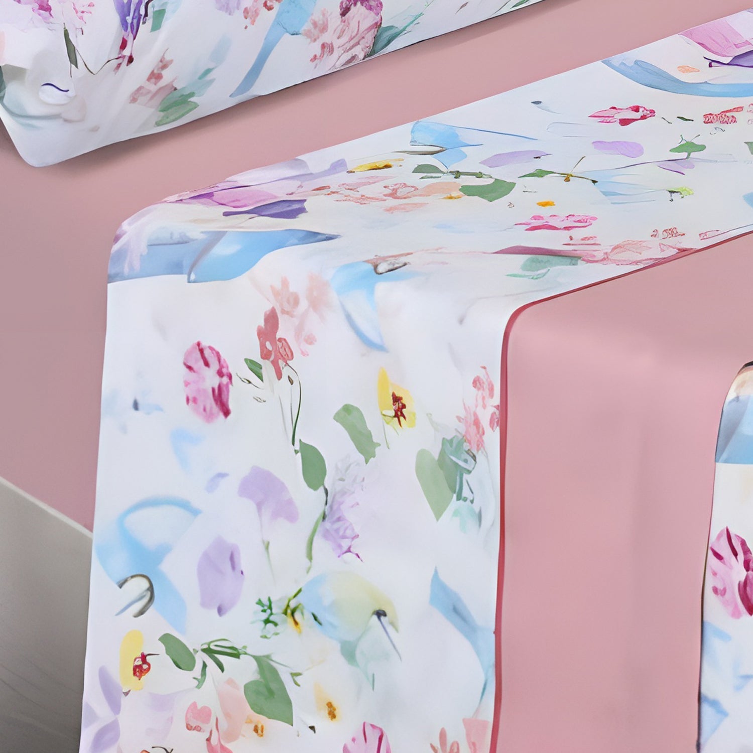 Imagen de Juego de sábanas Juego de Sábanas Estampado en color Rosa Oscuro de Meishida