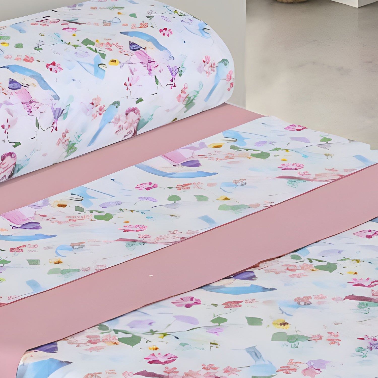 Imagen de Juego de sábanas Juego de Sábanas Estampado en color Rosa Oscuro de Meishida