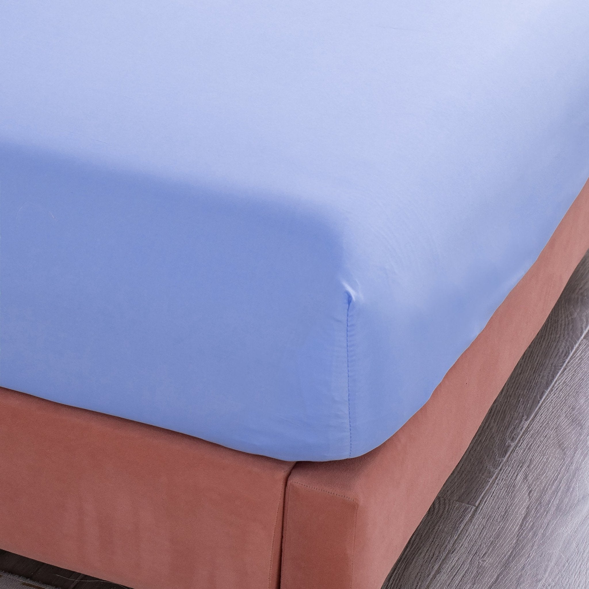 Imagen de sabana Juego de Sábanas Microfibra Liso - Azul en color Cama 90 de Meishida