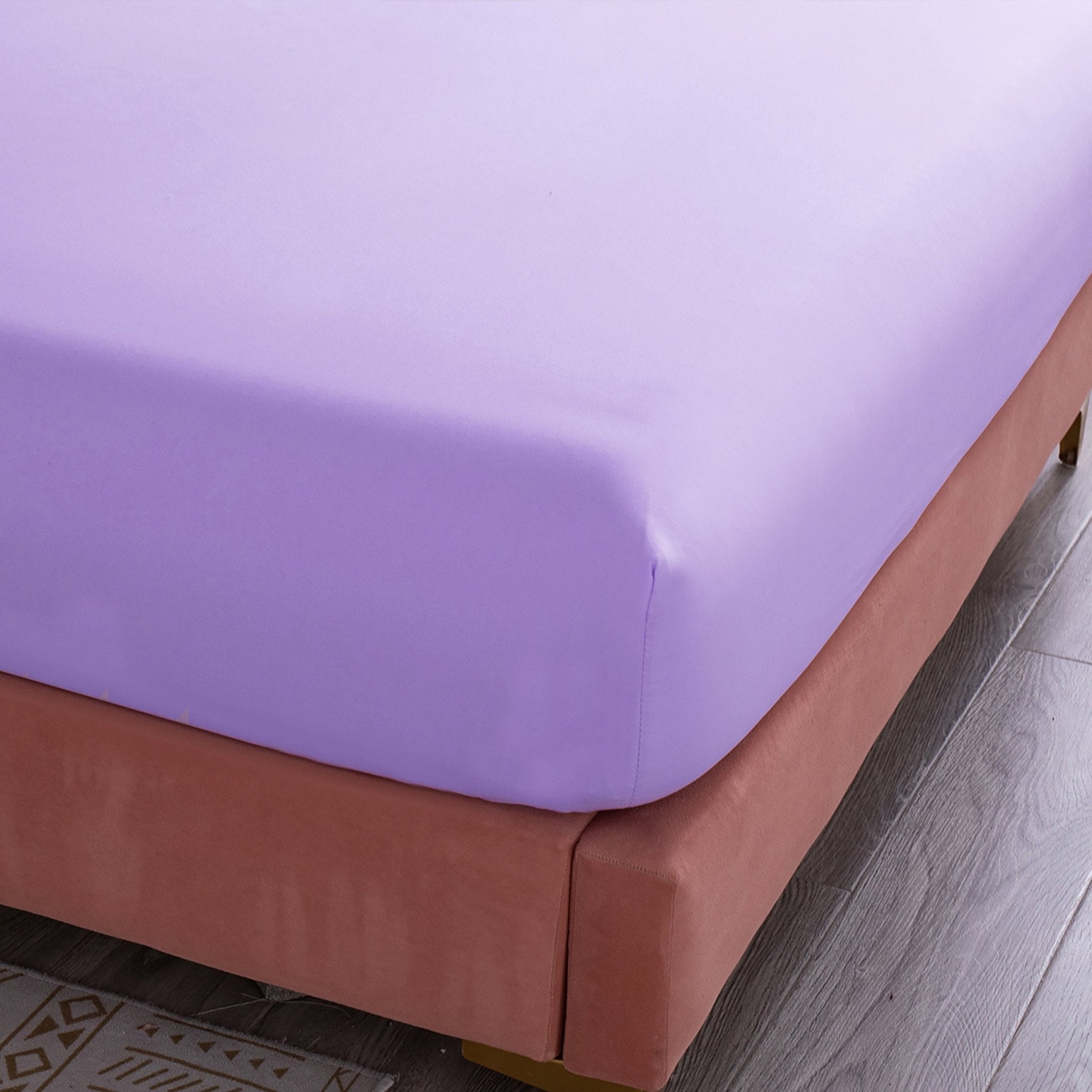 Imagen de sabana Juego de Sábanas Microfibra Liso - Lila en color Cama 90 de Meishida