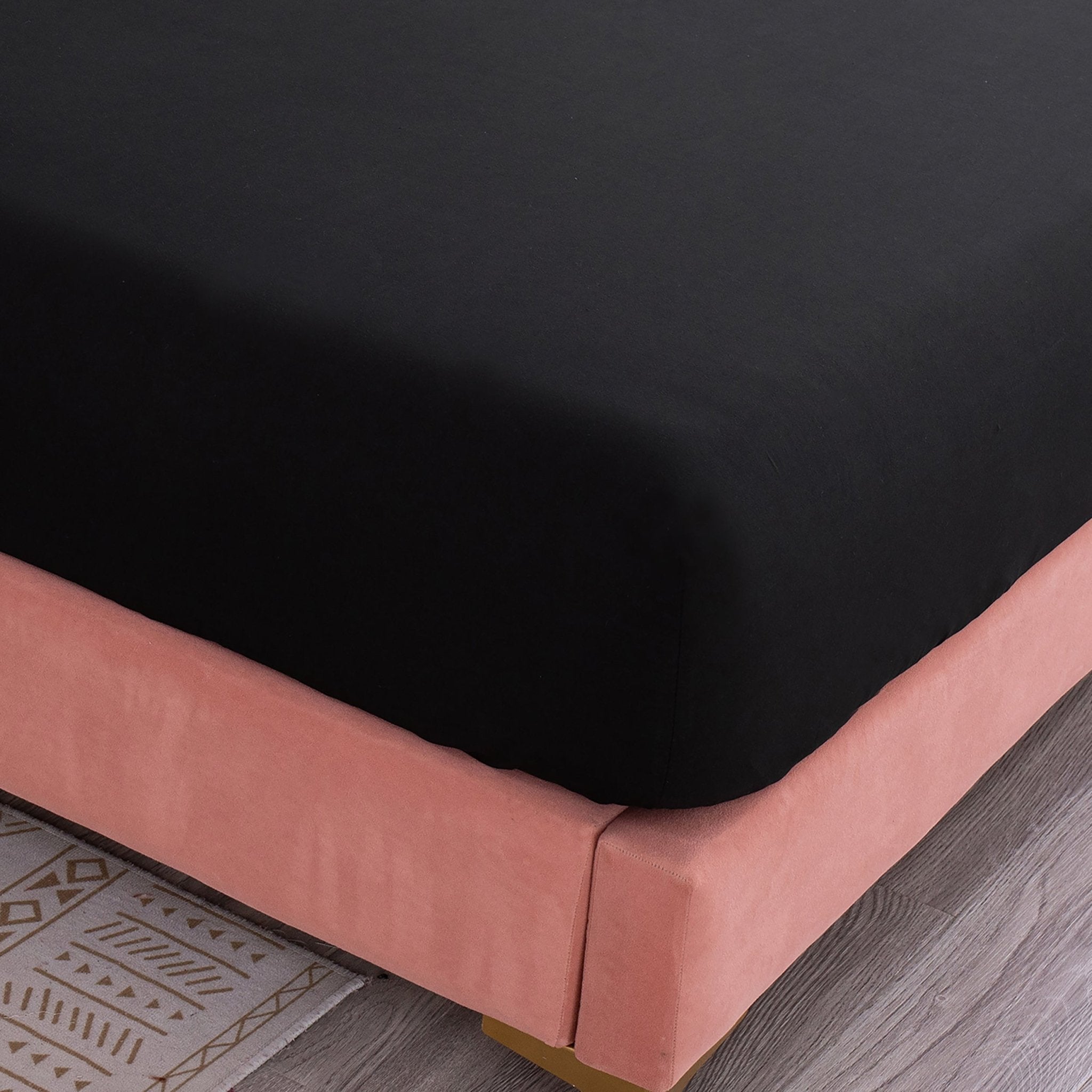 Imagen de sabana Juego de Sábanas Microfibra Liso - Negro en color Cama 90 de Meishida