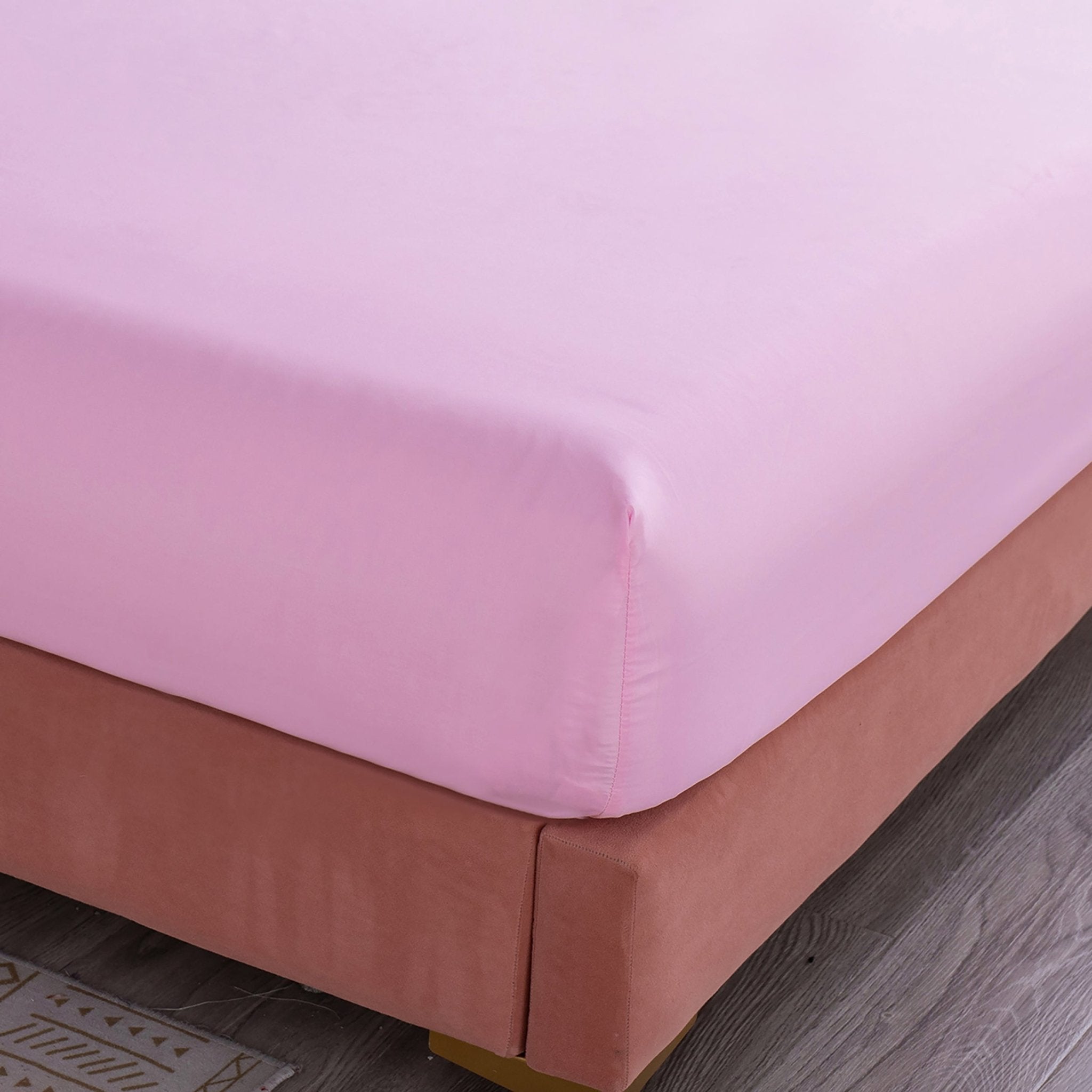 Imagen de sabana Juego de Sábanas Microfibra Liso - Rosa en color Cama 90 de Meishida