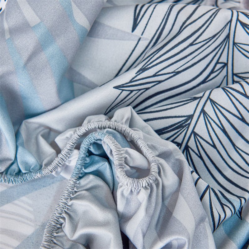 Imagen de Juego Sábanas Estampada para Cama 3 Piezas Sábana Bajera Ajustable, Encimera, Funda de Almohada 12 en color Cama 90 de Meishida