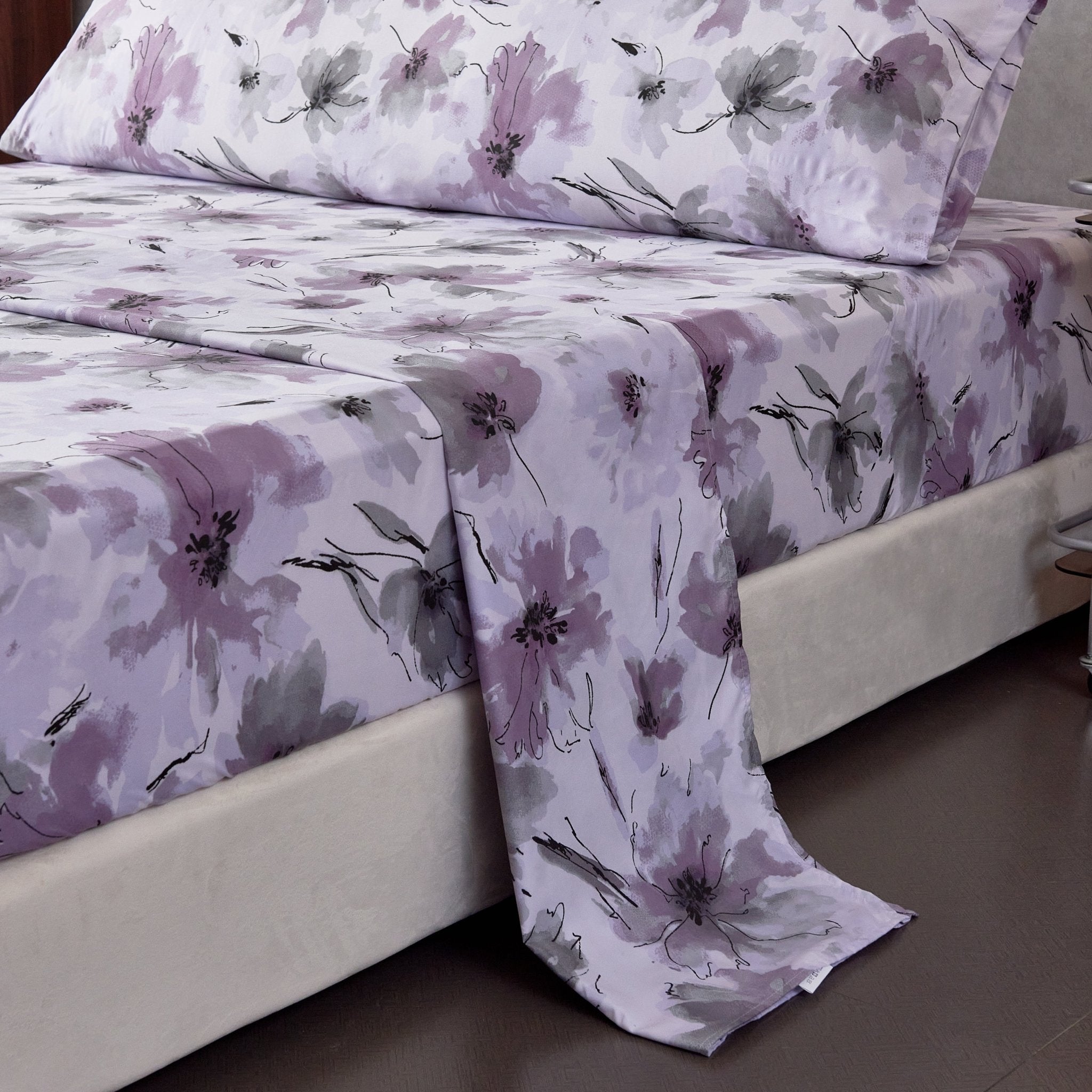 Imagen de Juego Sábanas Estampada para Cama 3 Piezas Sábana Bajera Ajustable, Encimera, Funda de Almohada 14 en color Cama 90 de Meishida