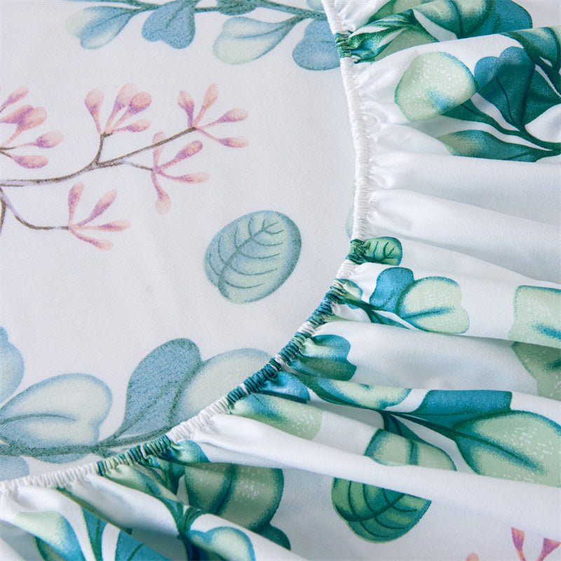 Imagen de Juego Sábanas Estampada para Cama 3 Piezas Sábana Bajera Ajustable, Encimera, Funda de Almohada 5 en color Cama 90 de Meishida