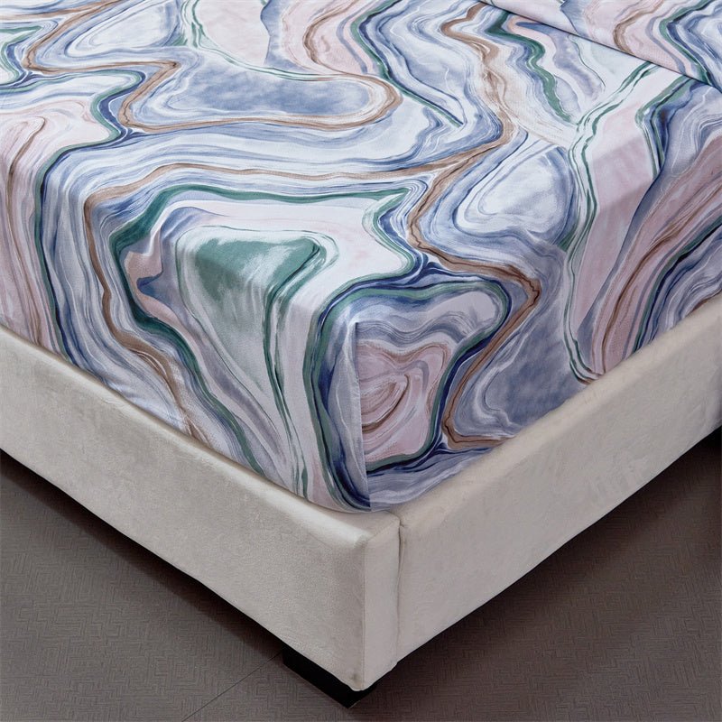 Imagen de Juego Sábanas Estampada para Cama 3 Piezas Sábana Bajera Ajustable, Encimera, Funda de Almohada 7 en color Cama 90 de Meishida