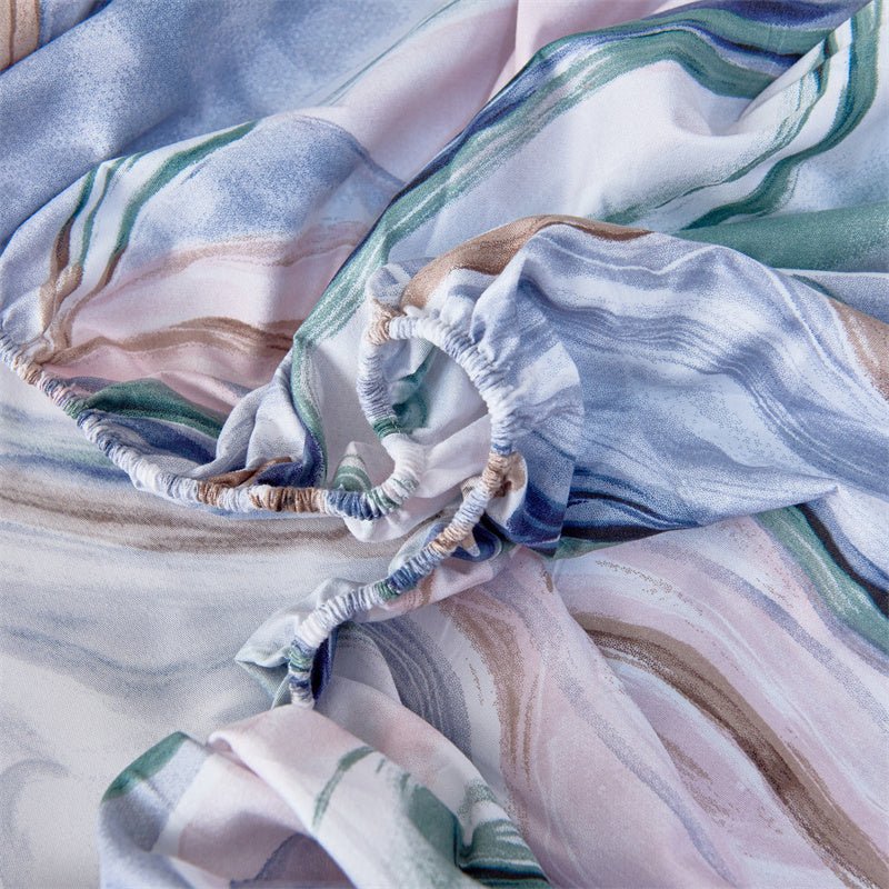 Imagen de Juego Sábanas Estampada para Cama 3 Piezas Sábana Bajera Ajustable, Encimera, Funda de Almohada 7 en color Cama 90 de Meishida