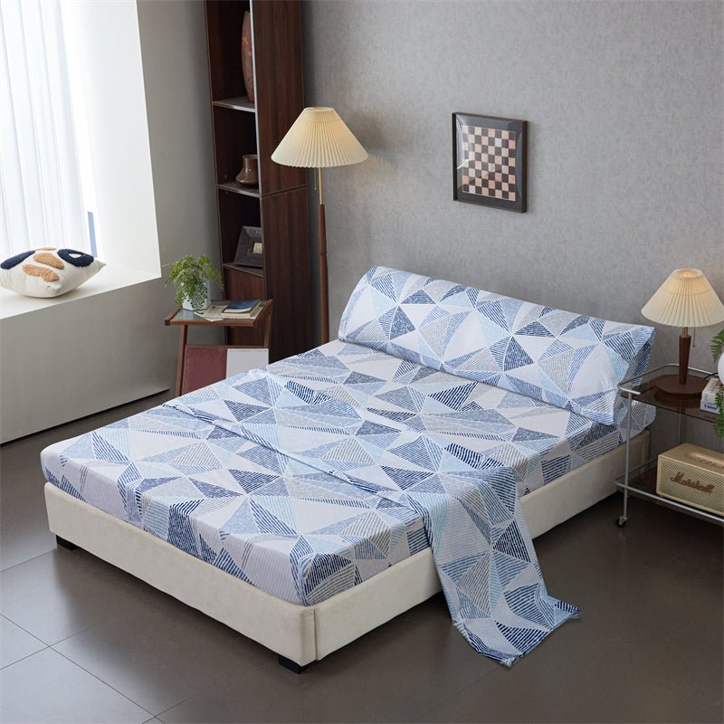 Imagen de Juego Sábanas Estampada para Cama 3 Piezas Sábana Bajera Ajustable, Encimera, Funda de Almohada 8 en color Cama 90 de Meishida