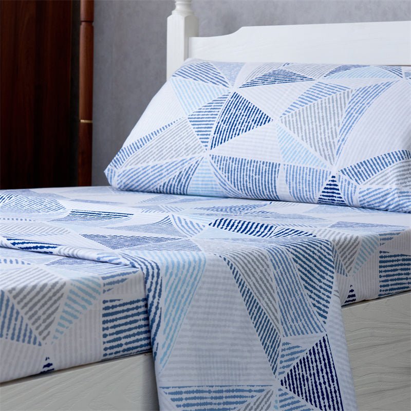 Imagen de Juego Sábanas Estampada para Cama 3 Piezas Sábana Bajera Ajustable, Encimera, Funda de Almohada 8 en color Cama 90 de Meishida