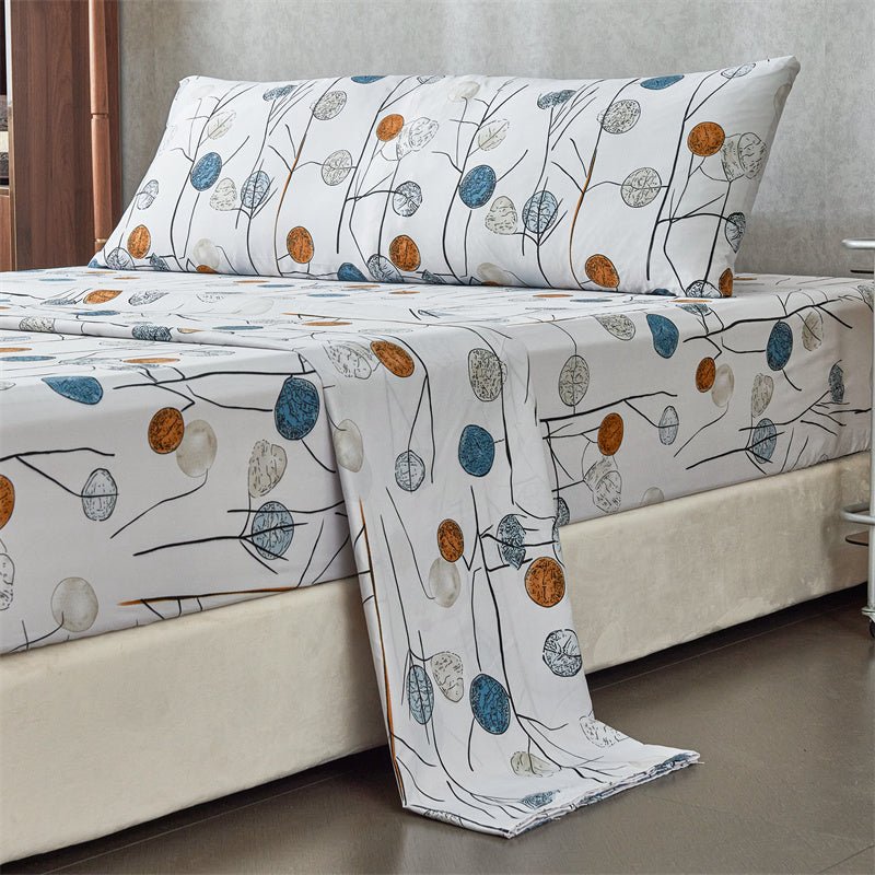 Imagen de Juego Sábanas Estampada para Cama 3 Piezas Sábana Bajera Ajustable, Encimera, Funda de Almohada 9 en color Cama 90 de Meishida