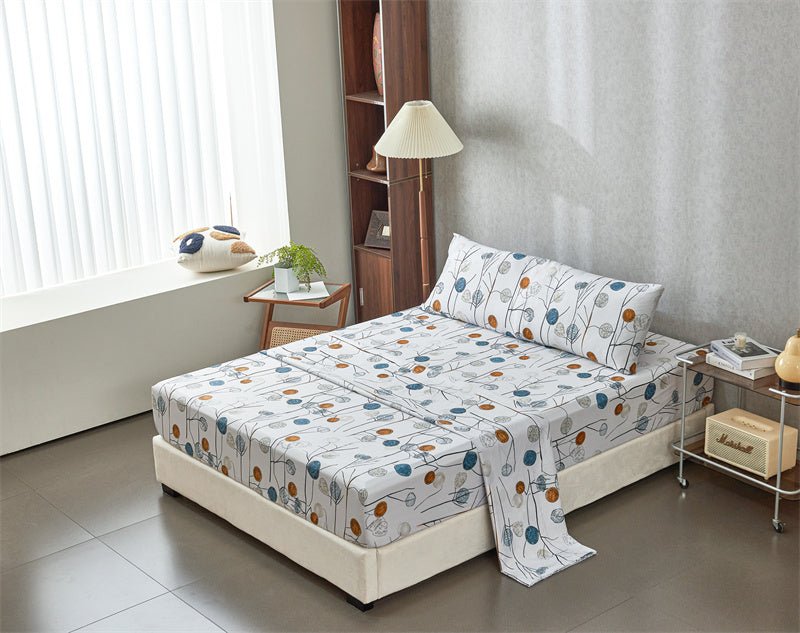 Imagen de Juego Sábanas Estampada para Cama 3 Piezas Sábana Bajera Ajustable, Encimera, Funda de Almohada 9 en color Cama 90 de Meishida