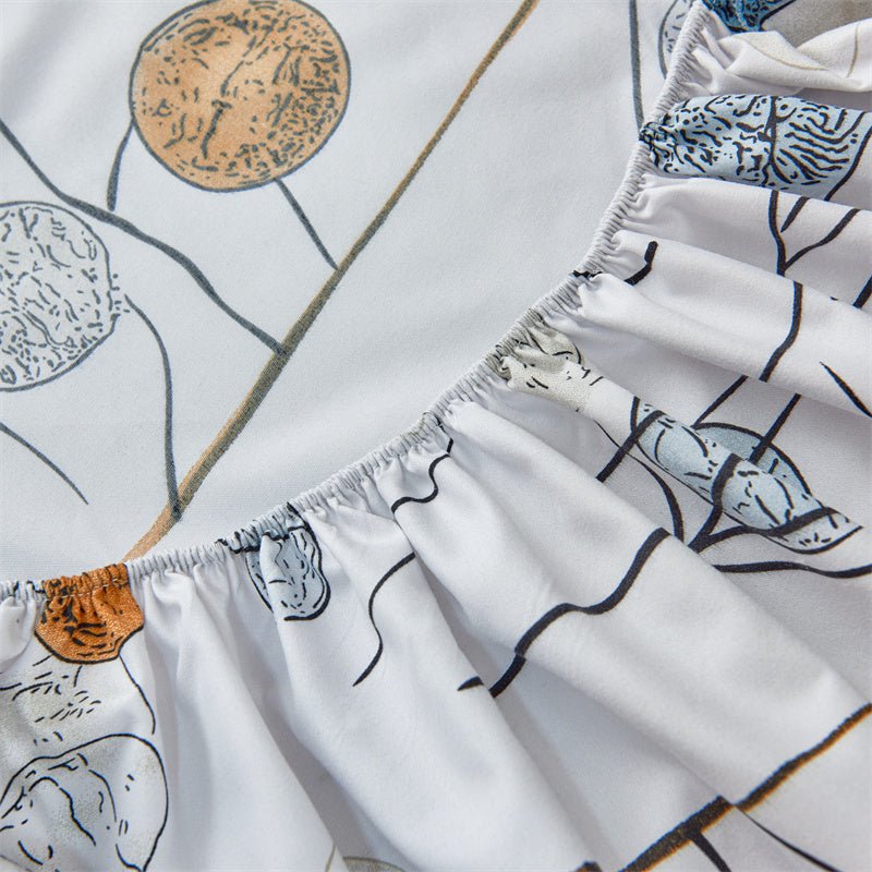 Imagen de Juego Sábanas Estampada para Cama 3 Piezas Sábana Bajera Ajustable, Encimera, Funda de Almohada 9 en color Cama 90 de Meishida