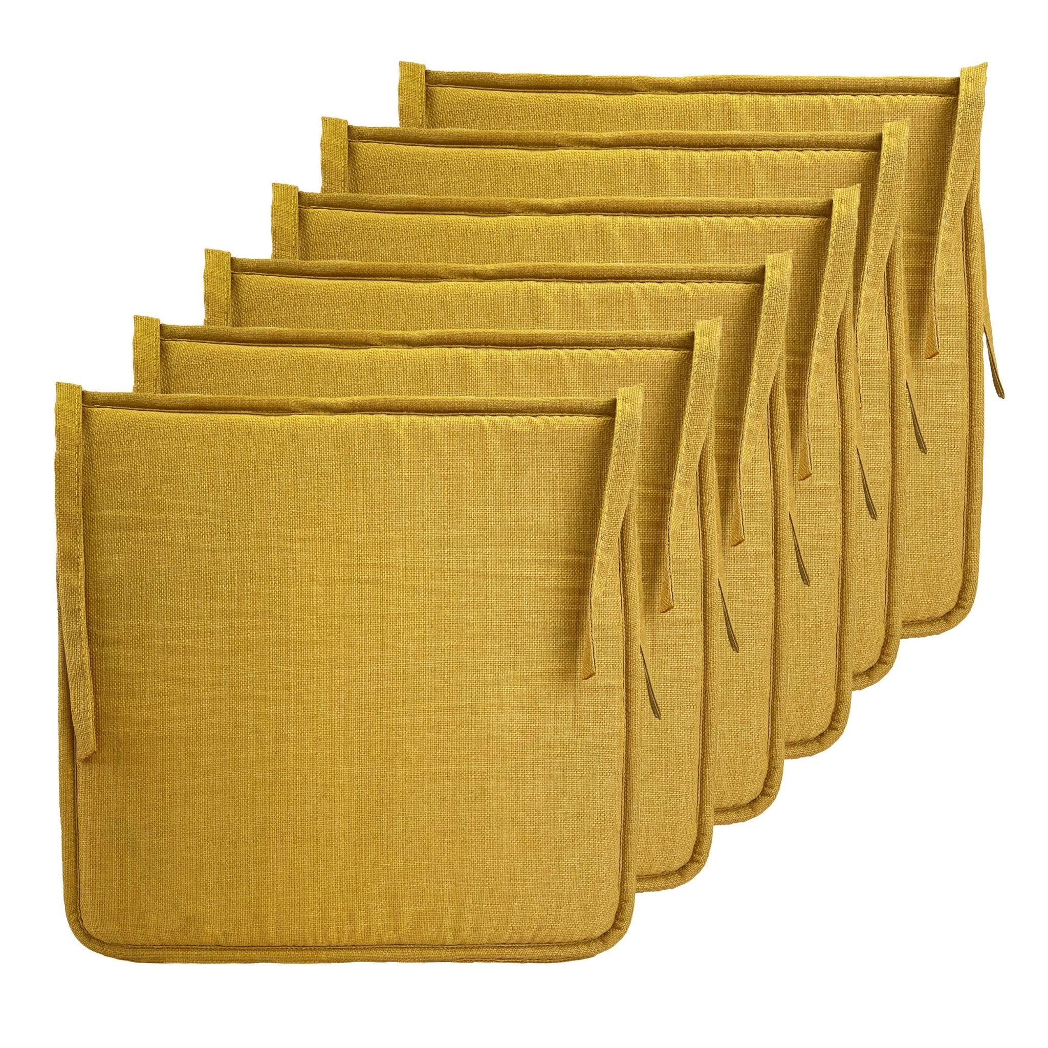 Imagen de Cojin para sillas Meishida Cojines Para Sillas Pack 6 en color Mostaza de Meishida