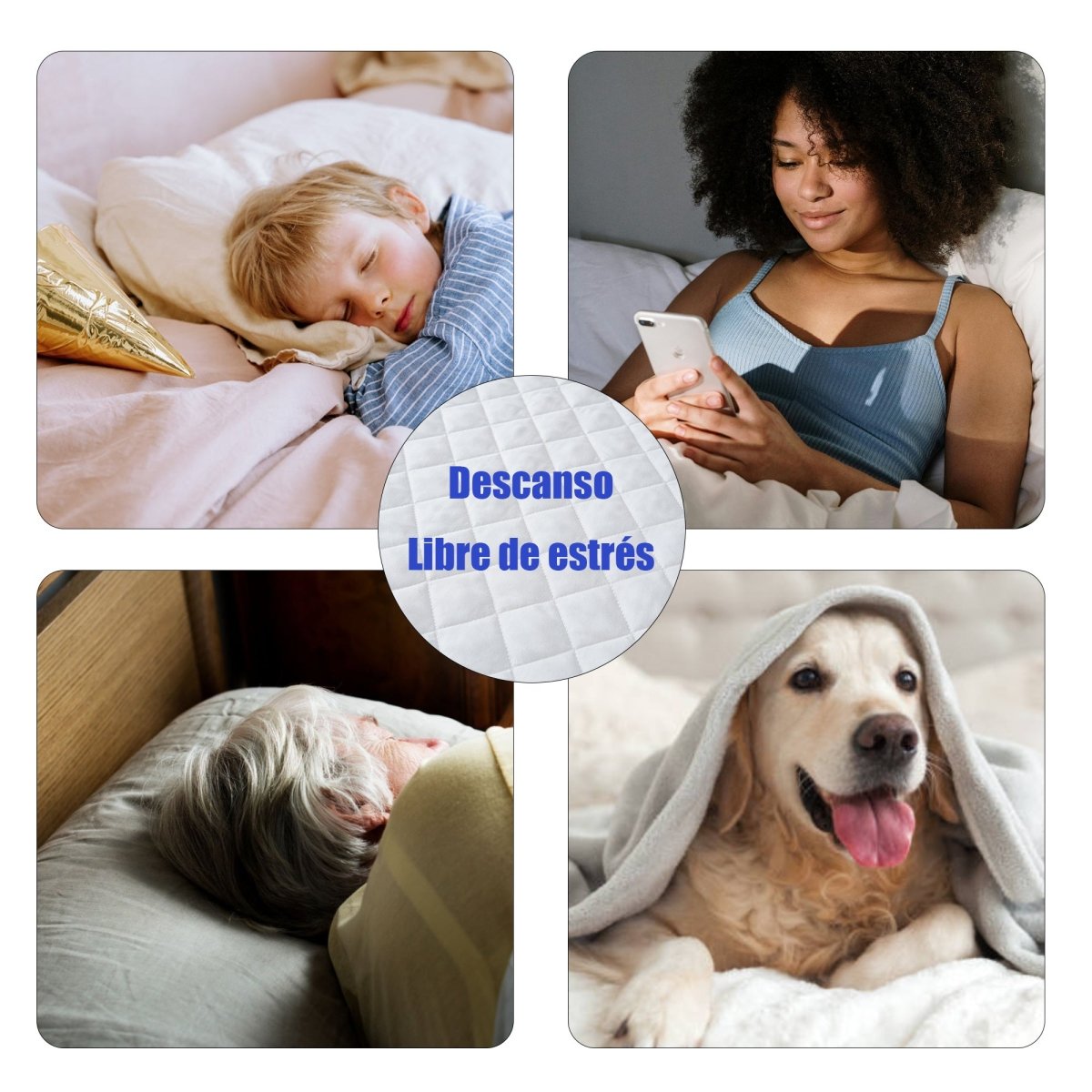 Imagen de Protector de colchón acolchado impermeable en color Cama 90 de Meishida