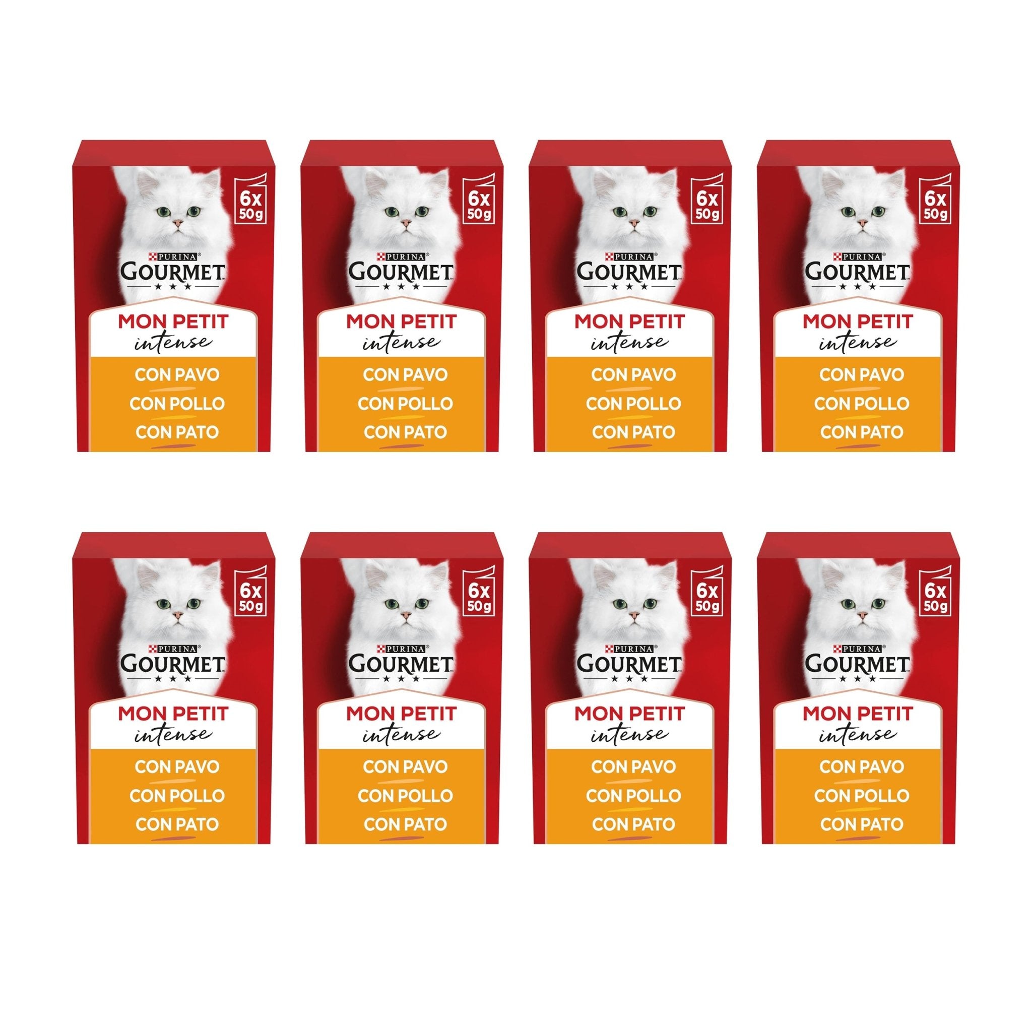 Imagen de Productos para mascotas y animales PURINA® GOURMET® MON PETIT Selección de Aves (Pollo, Pato, Pavo) - Pack Grande de 8, Total 48 Sobres de 50g en color de Meishida