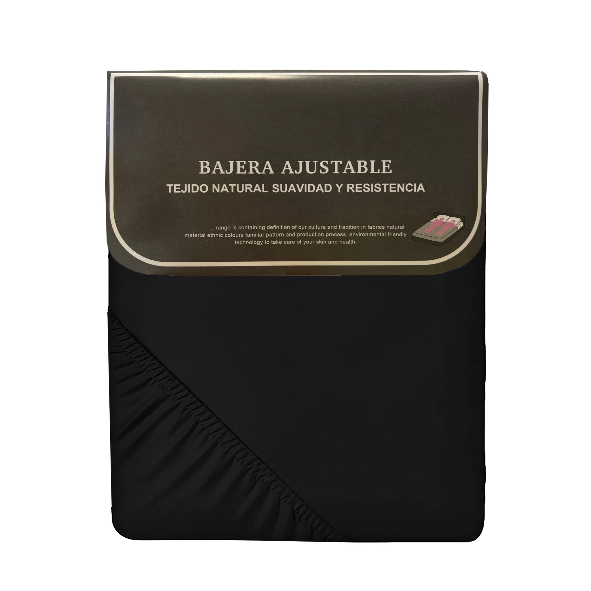 Imagen de sabana Sábana Bajera Ajustable Microfibra Liso en color Negro de Meishida