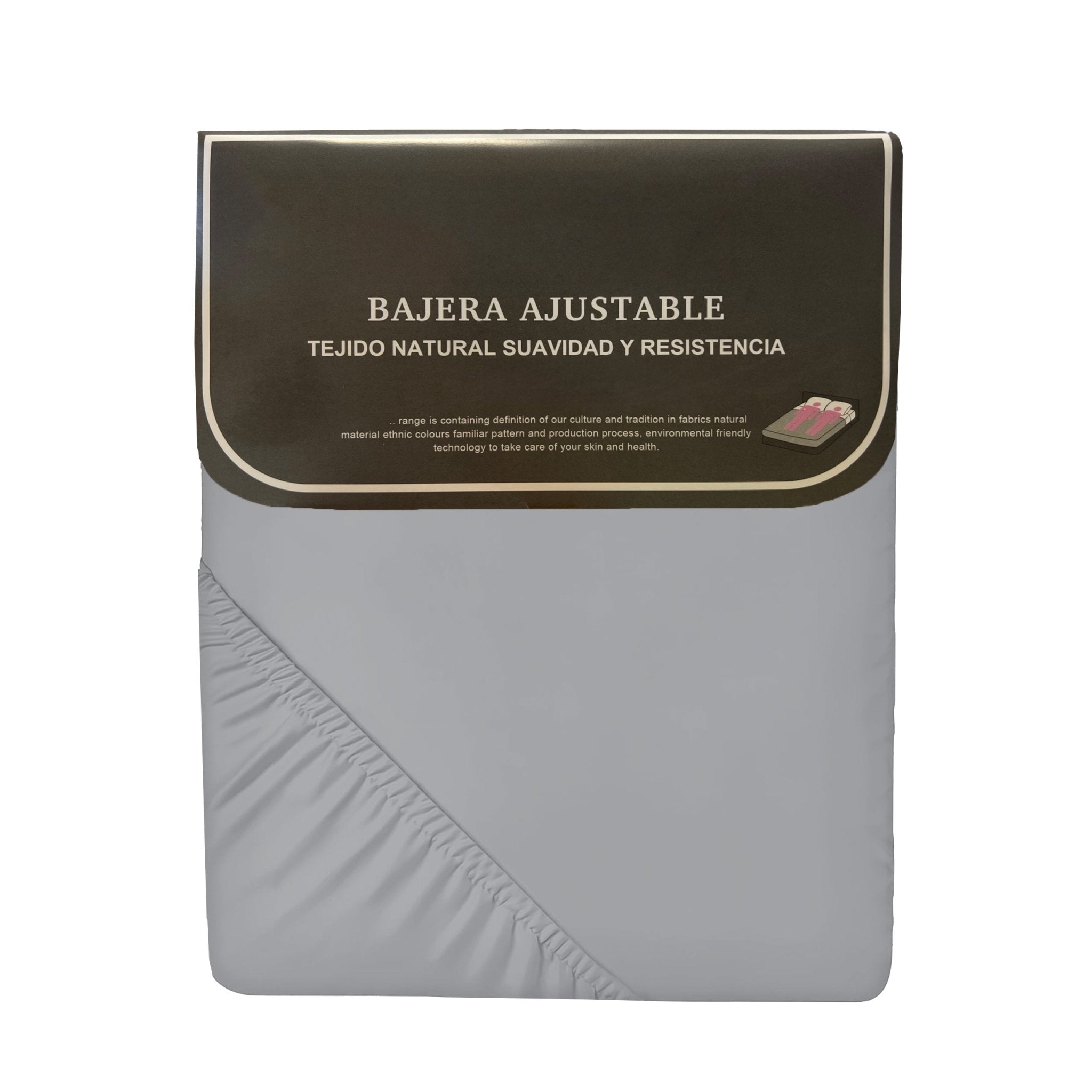 Imagen de sabana Sábana Bajera Ajustable Microfibra Liso en color Gris Claro de Meishida