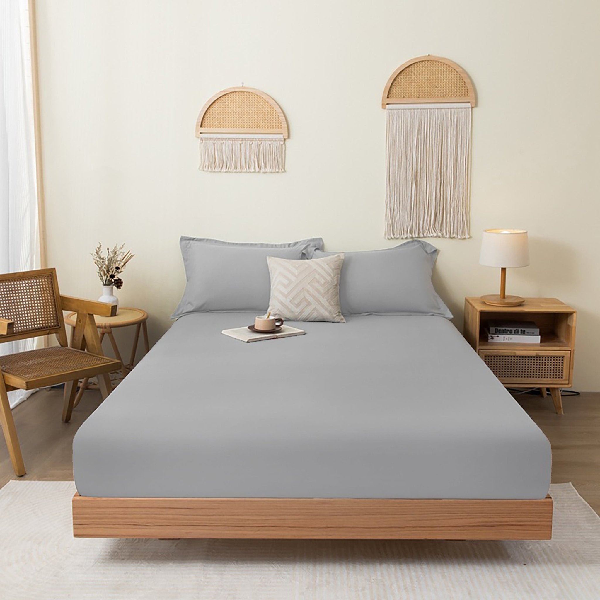 Imagen de sabana Sábana Bajera Ajustable Microfibra Liso en color Amarillo Claro de Meishida